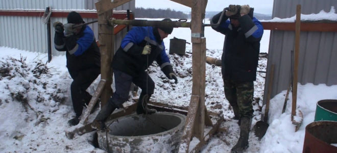 Устройство и особенности копки колодцев зимой