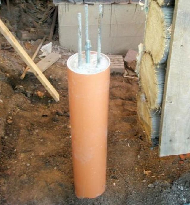 Сваи из пластиковых труб для каркасного строительства